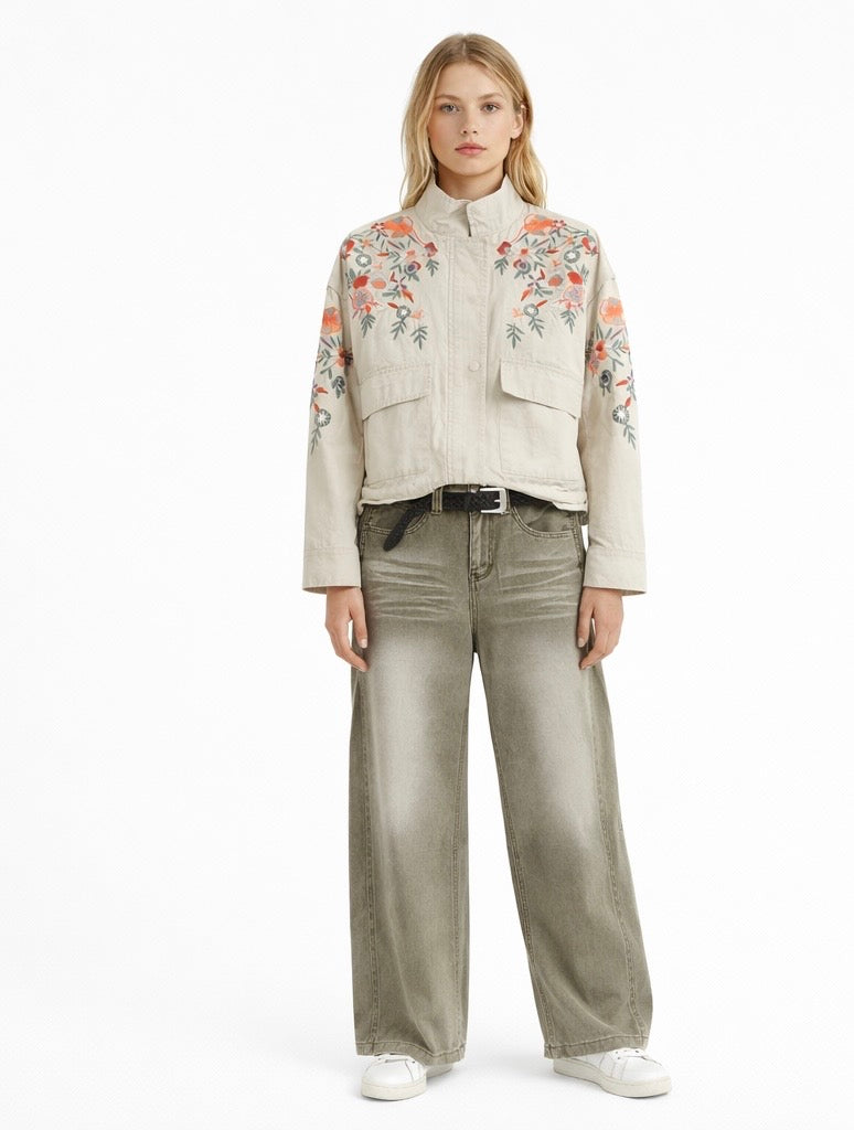 Jacket Embroidered Beige