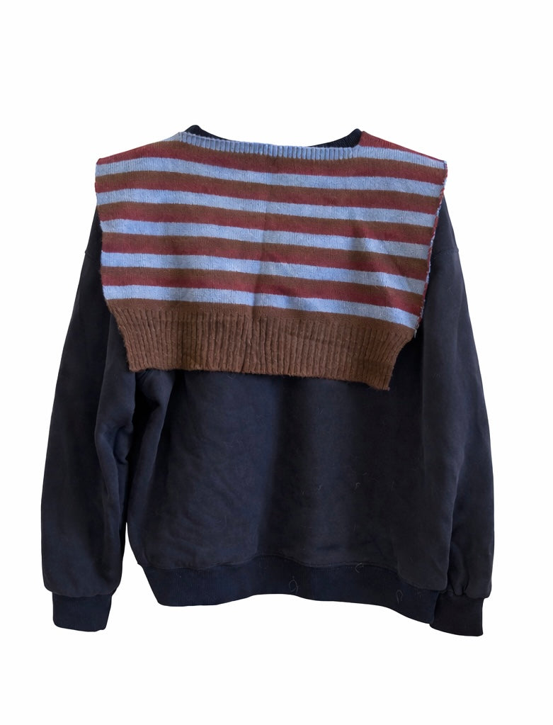 Layered Knit Detail Sweatshirt