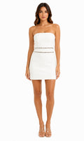 Sparkle Waist White Mini Dress