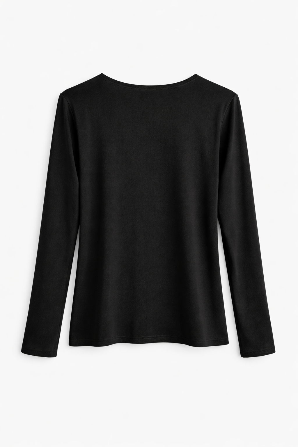 Soft V-neck Long Sleeve Top Black