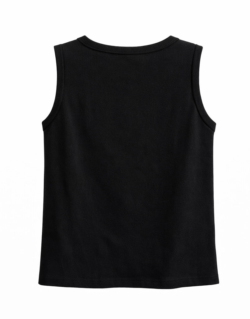 Sleeveless Top with Gold Keyhole Detail