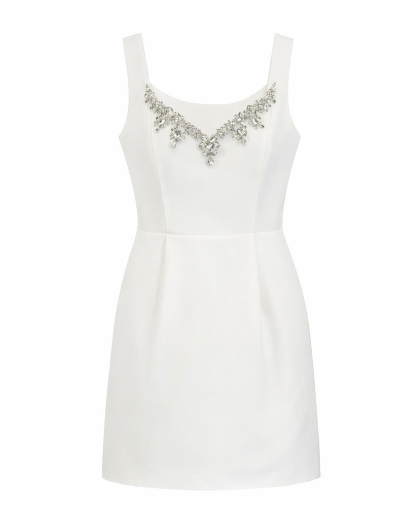 White Embellished Mini Dress