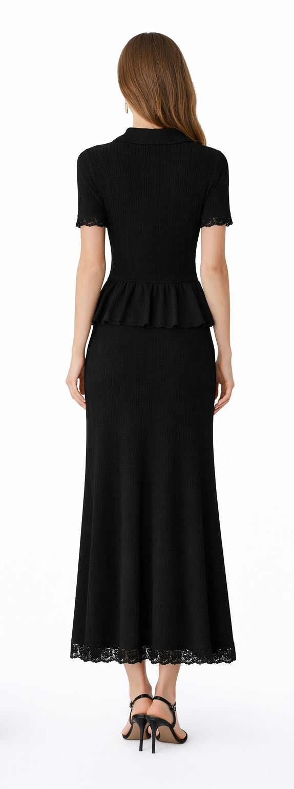 Knit Candy Midi Dress - Offwhite, Black , Light Blue , Yellow