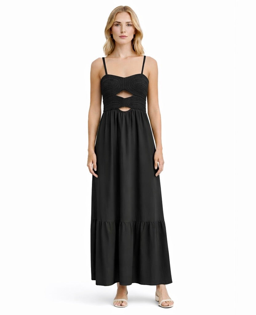 Elegant  Cutout Maxi Dress - Orange , black , white , Pistache , Light blue , light Pink