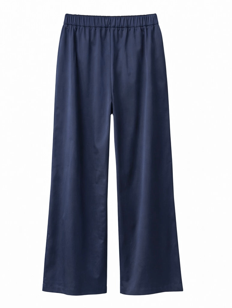 Navy & Cream Wide-Leg Pants