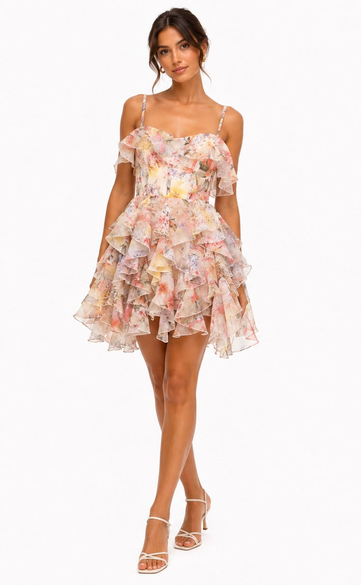 Blossom Ruffle Mini Dress