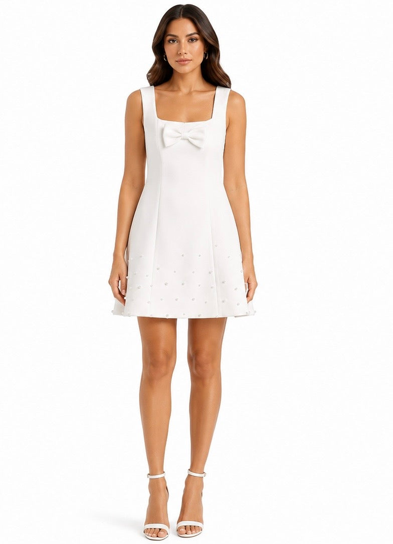 White Cloud Pearl Mini Dress