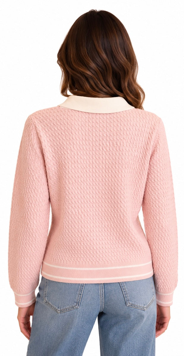 Pearl Embellished Collar Sweater
