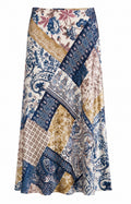 Printed Silk skirt ( Blue , Pink , Green )