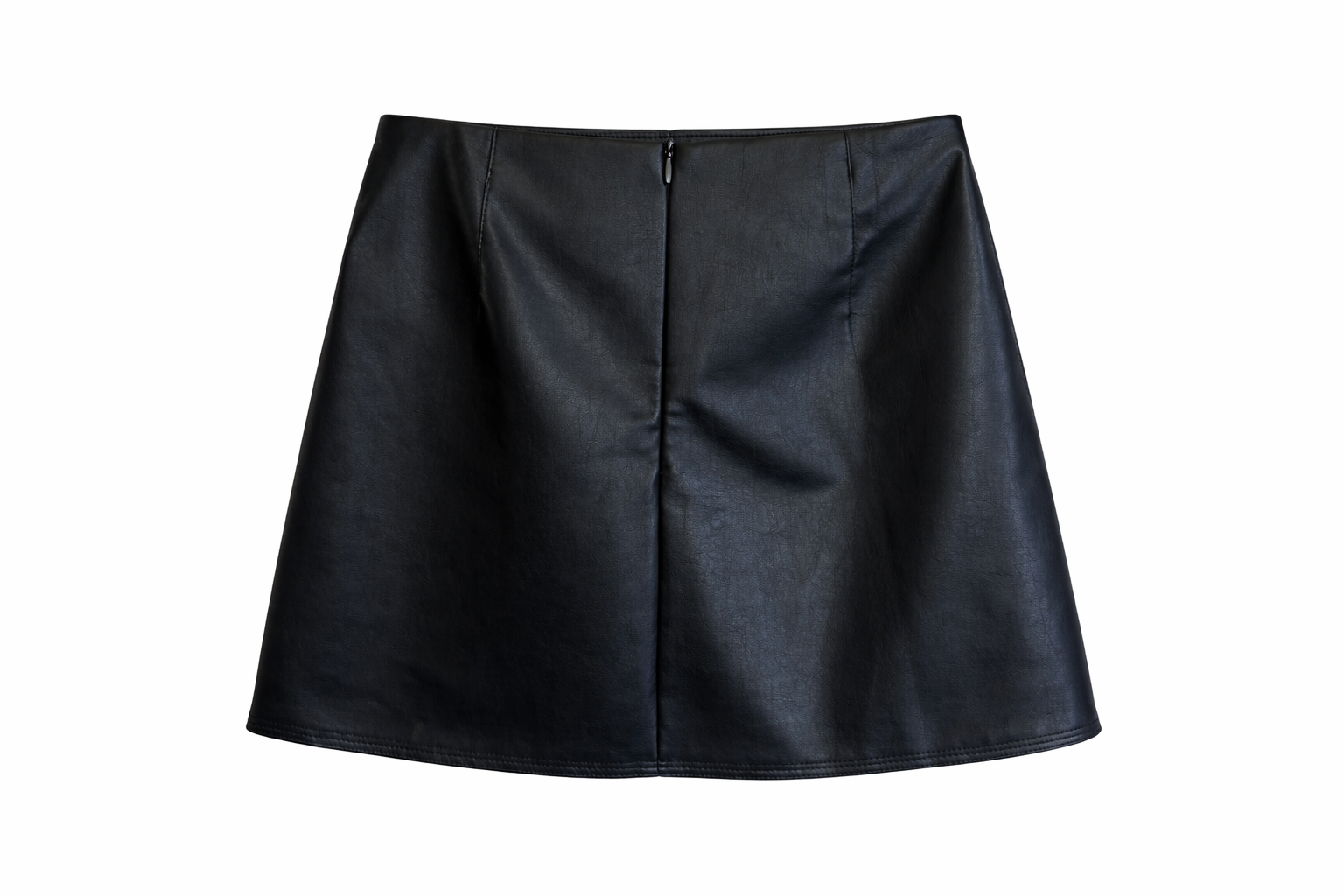 Twist ring Faux Leather Skort Black