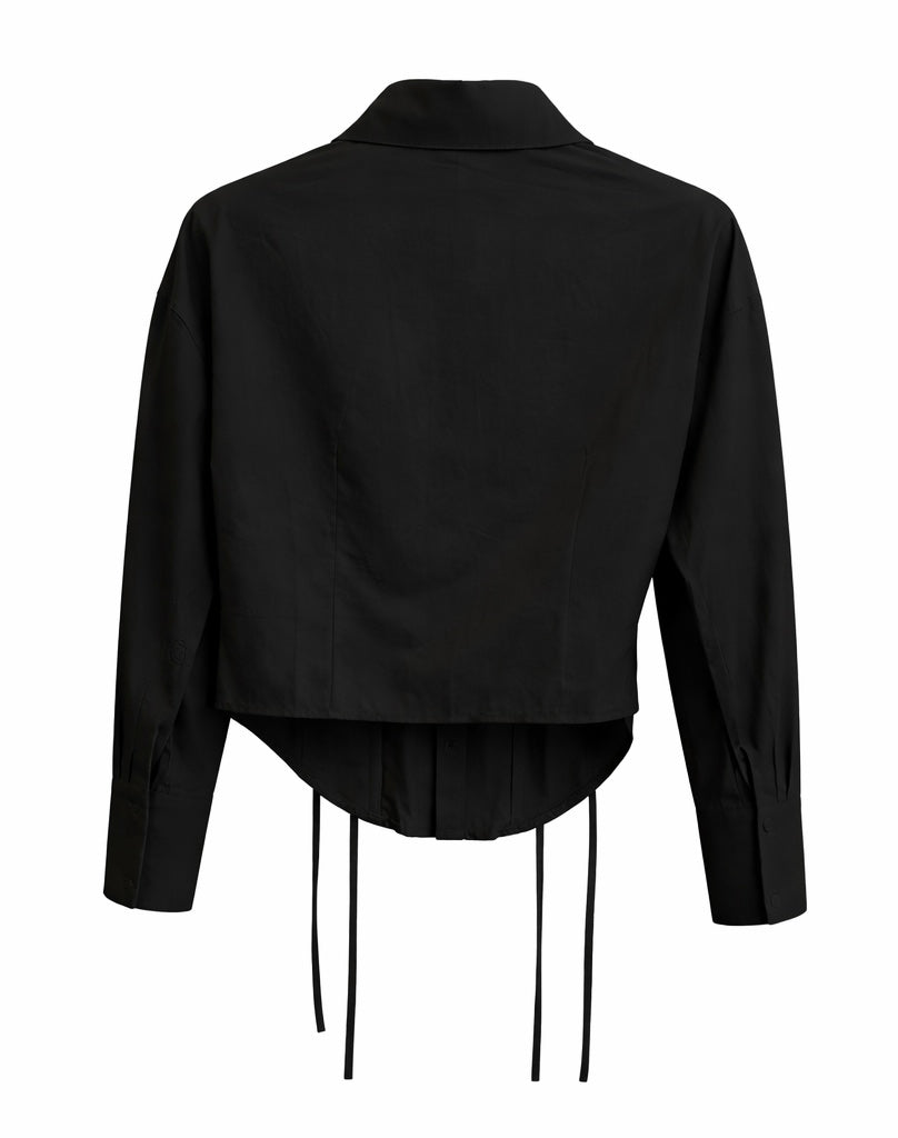 Corset Detail Shirt - Pink , Black , Beown