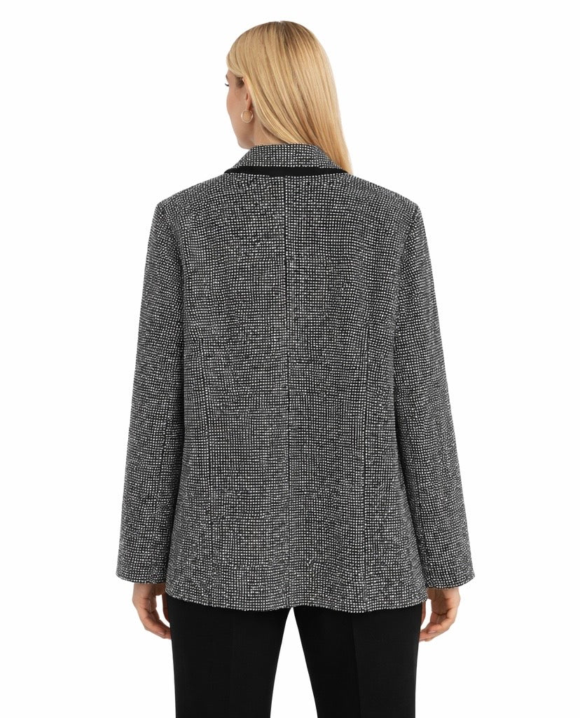 All-Over Rhinestone Blazer - Silver