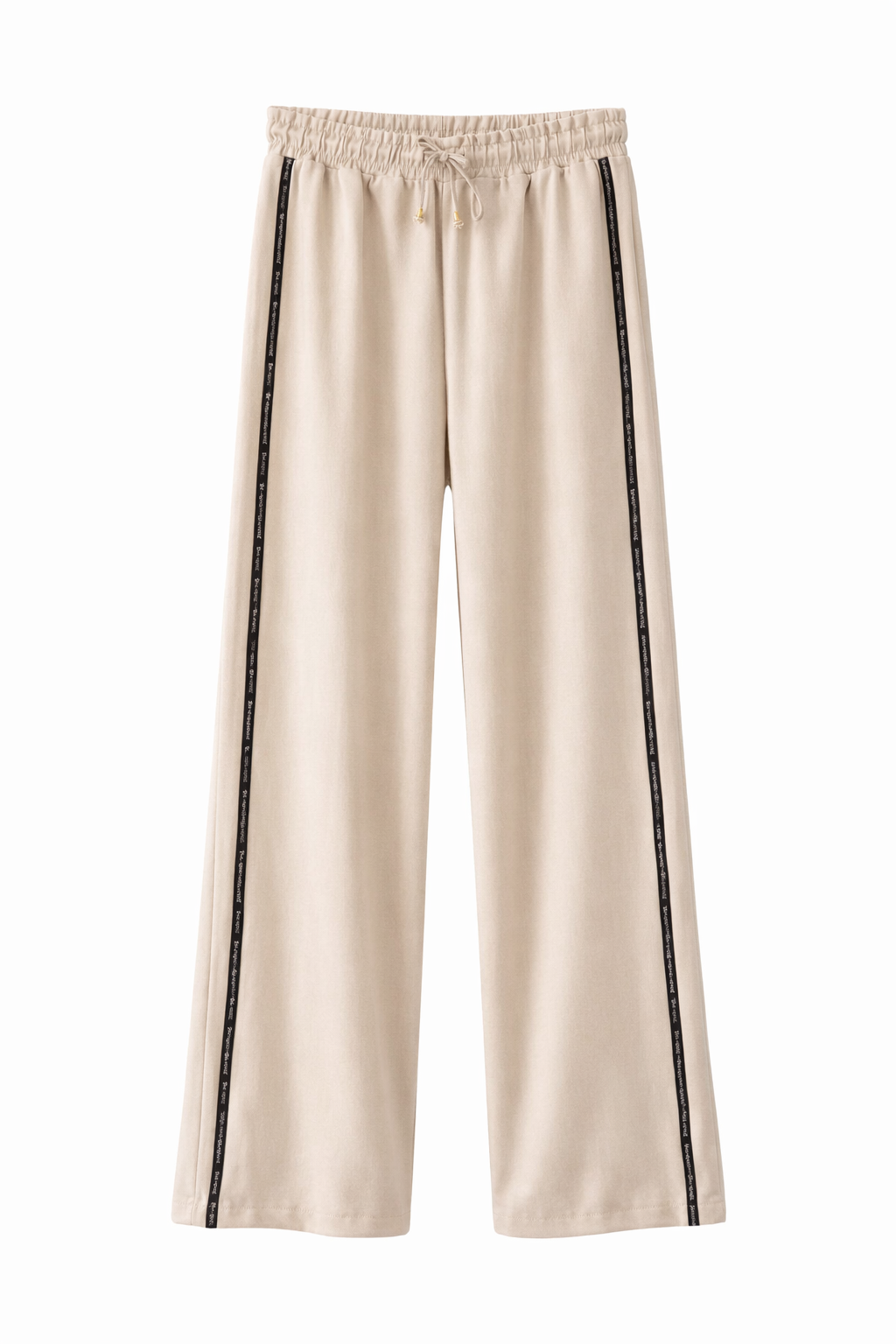 Linen Beige Wide Leg Trousers