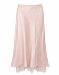 Silk Midi Skirt With Lace