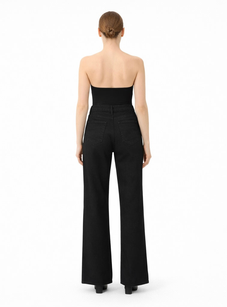 Wide Straight Black Denim