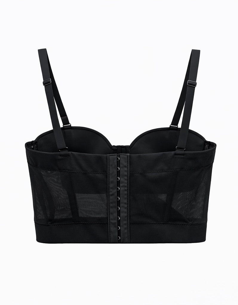 Black Structured Corset with Stud Embellishments