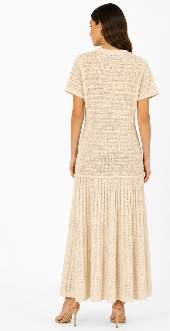 Summer Breeze Knit Maxi Dress ( Pink , black , beige )