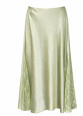 Pistachio Silk Lace Long Skirt