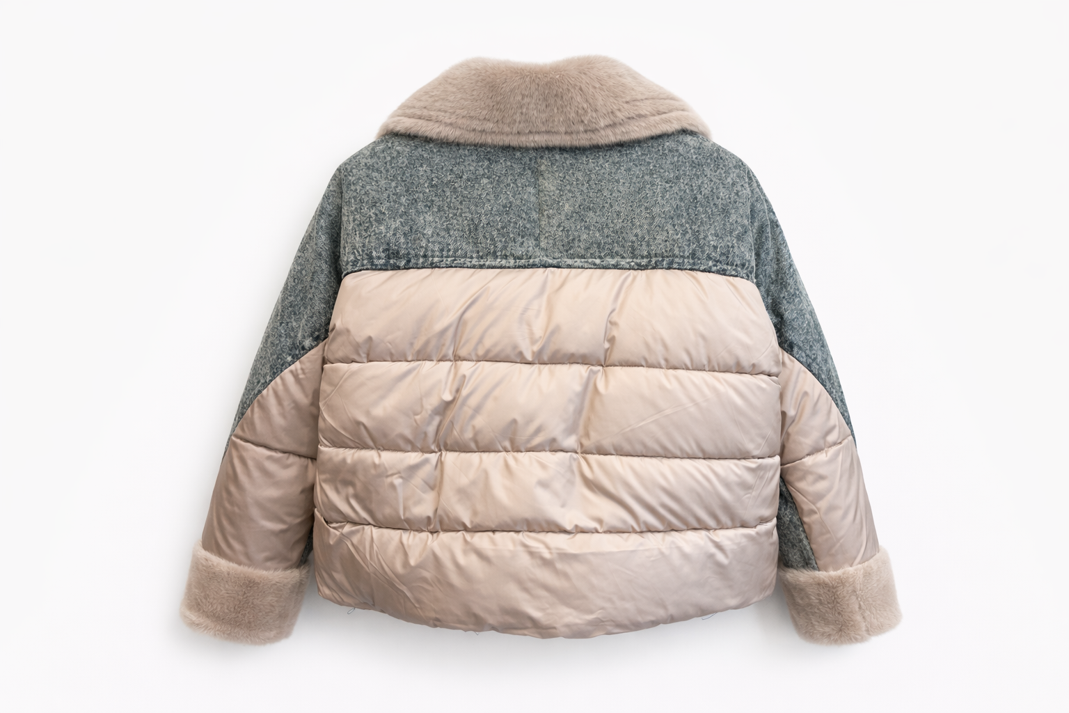 Statement Mixed-Media Shearling Jacket