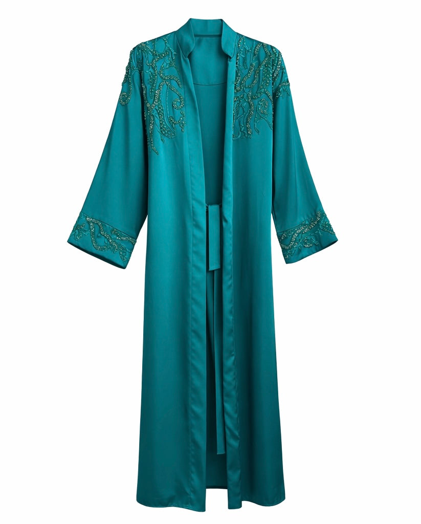 Emerald Crystal Abaya with Belt