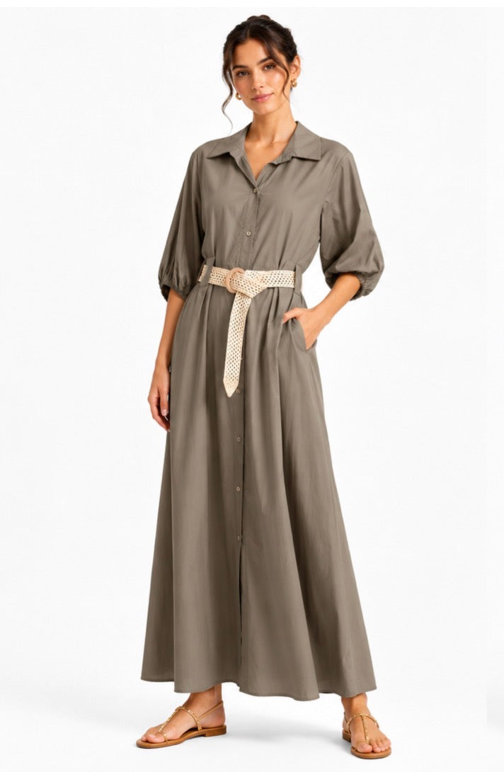 Mocca  Breeze Maxi Shirt Dress