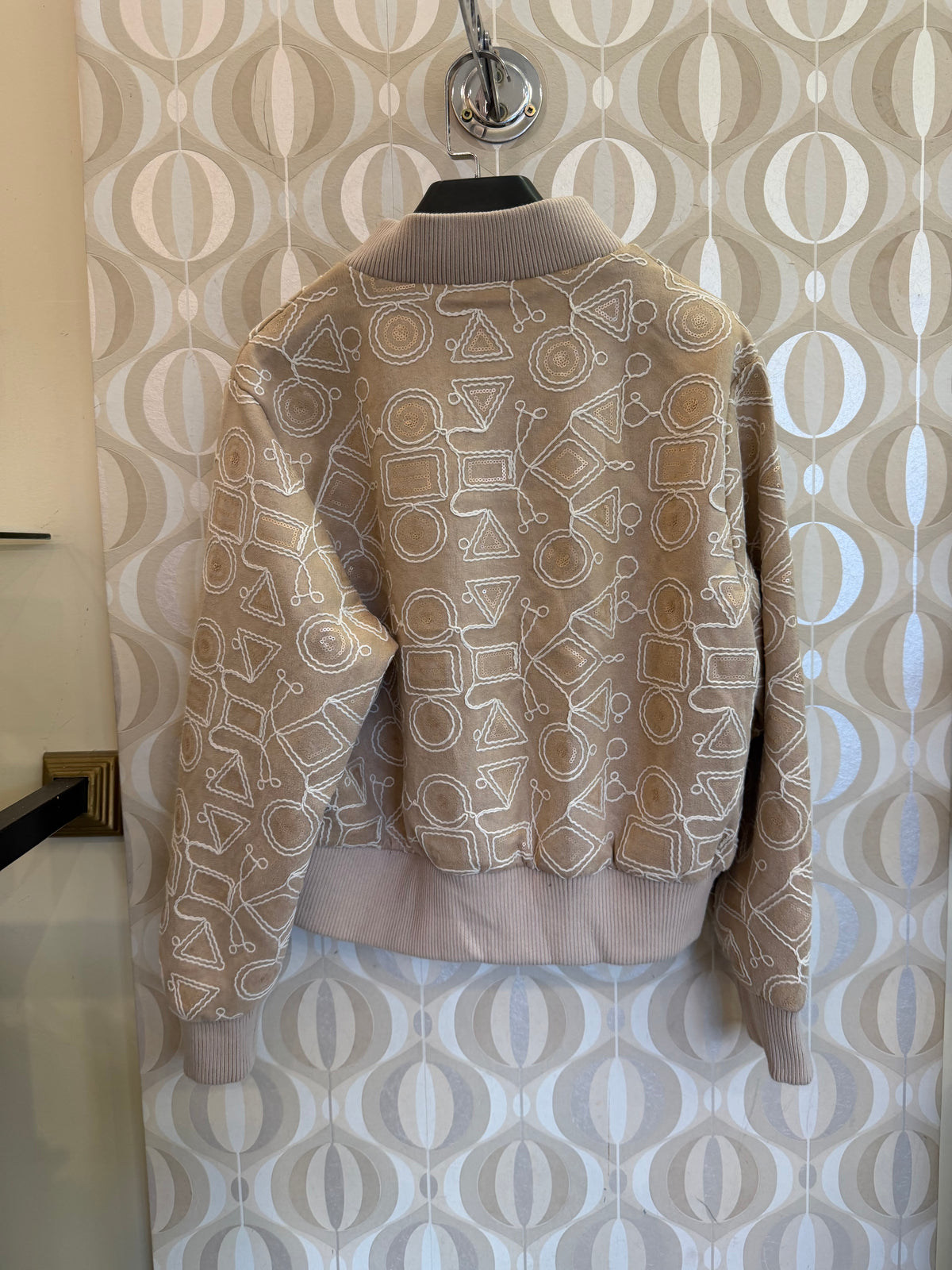 Geometric Embroidered Bomber Jacket