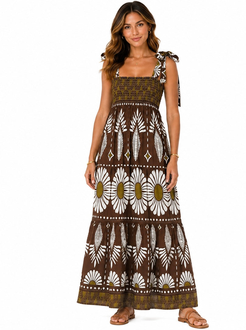 Sunflower Olive Maxi Dress ( Brown , Olive , Navy )