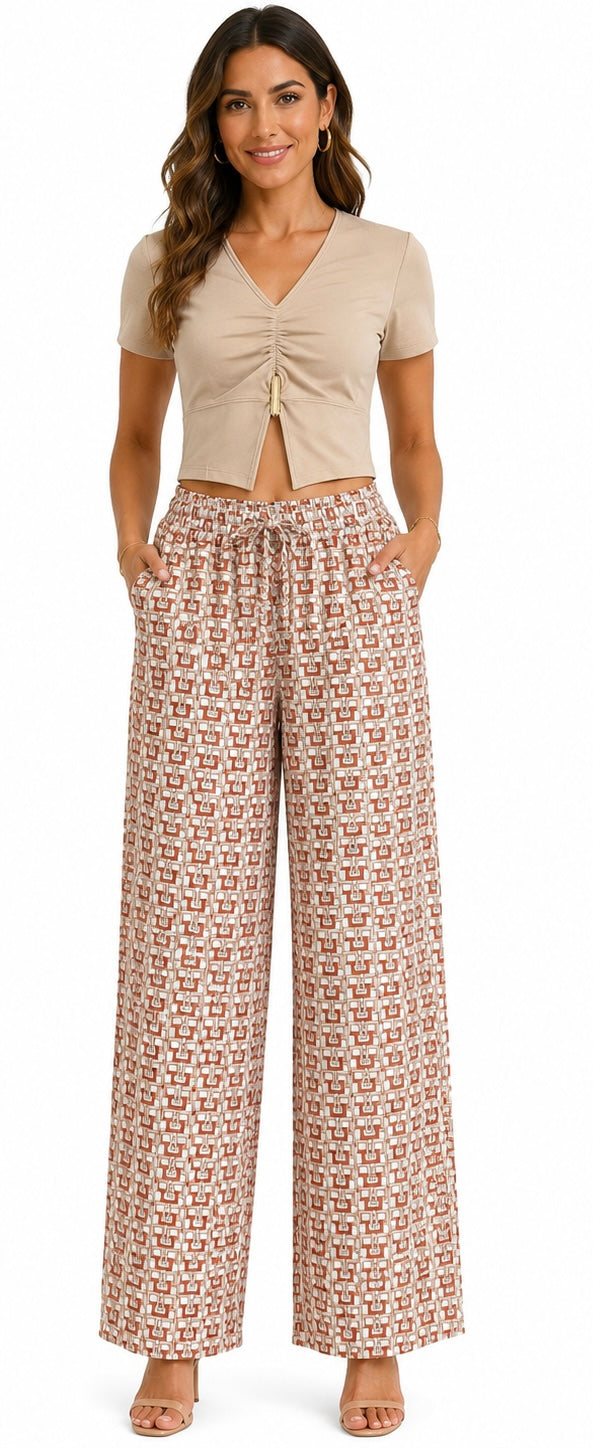 Silk Printed Pants