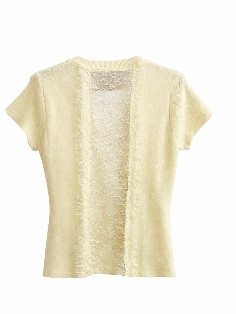 Charm Knit Top - Butter Yellow , light Blue , White , Black