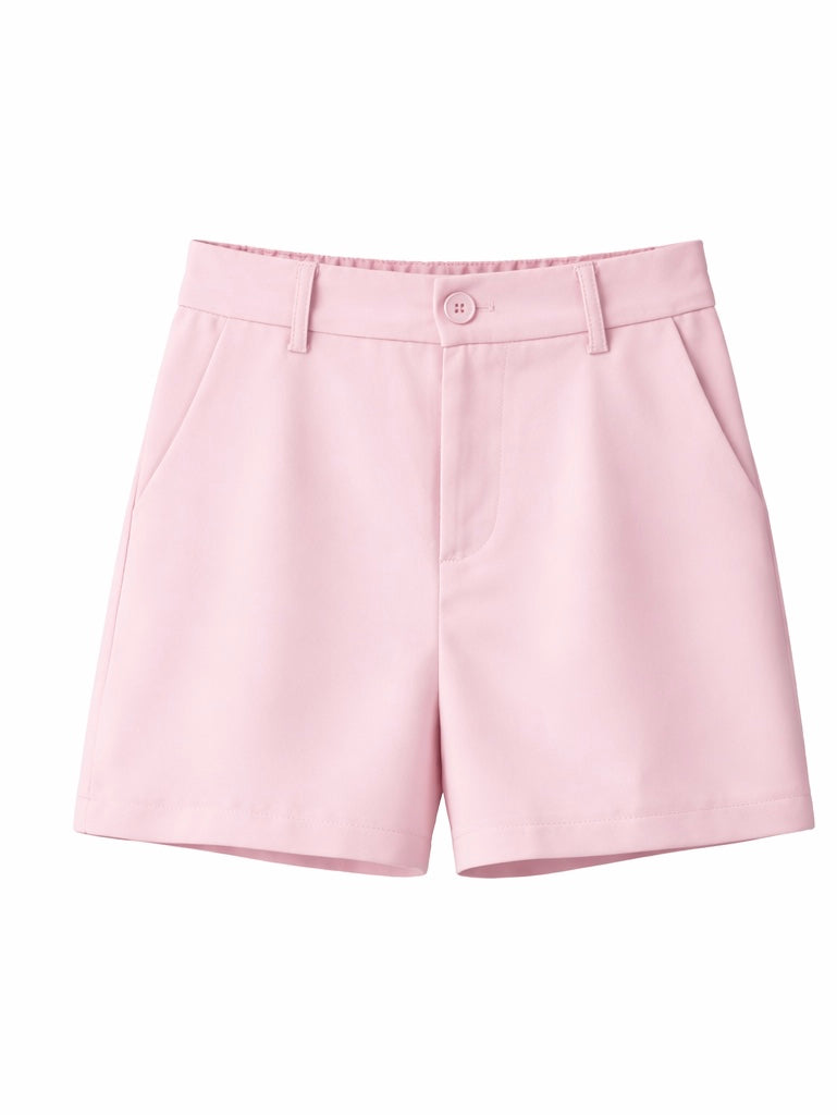 Classic Black Tailored Shorts - Sky blue , Light Pink , Black