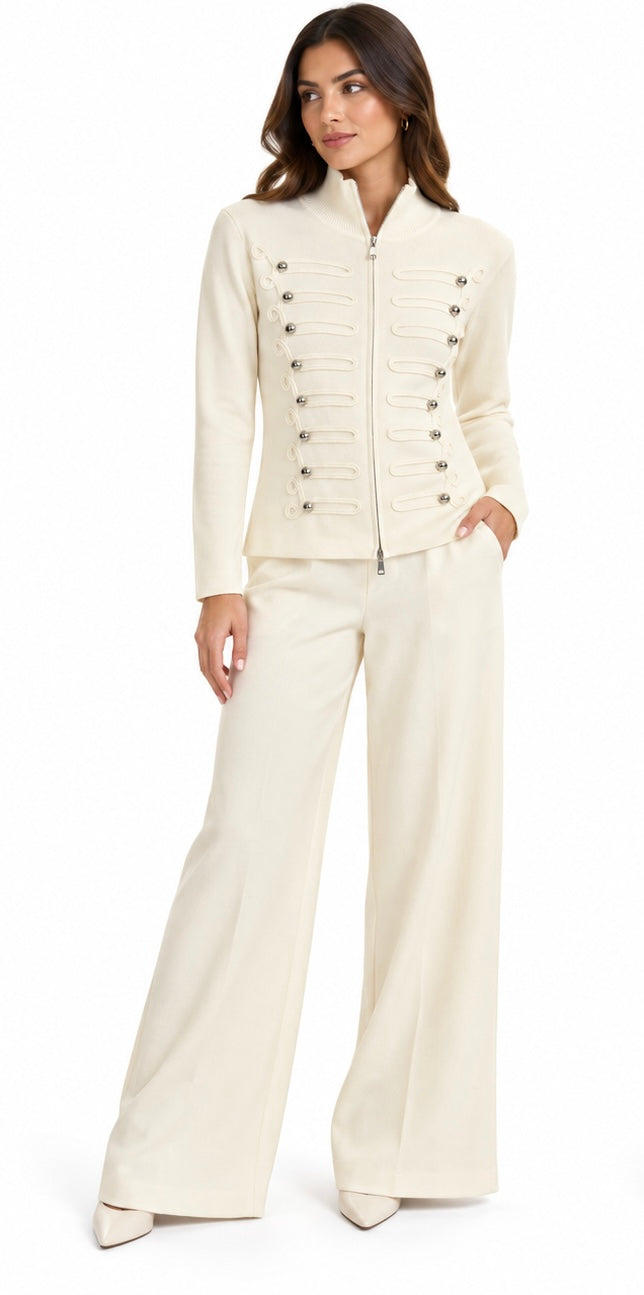 Napoleon Chic Knit Set ( Burgundy , Offwhite , Brown )