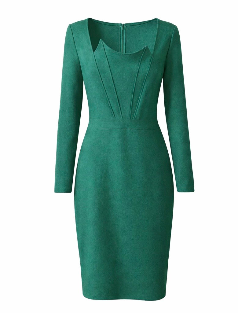 Sculpted Sweetheart Bandage Dress Emerald