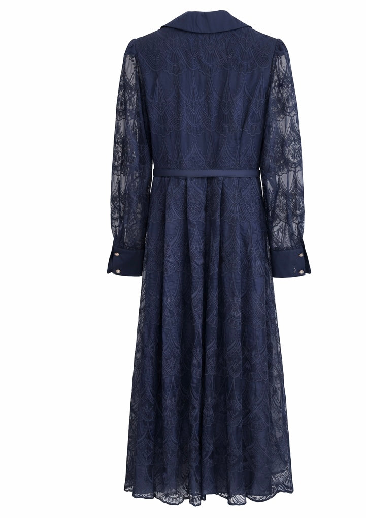 Dress Navy Broderie