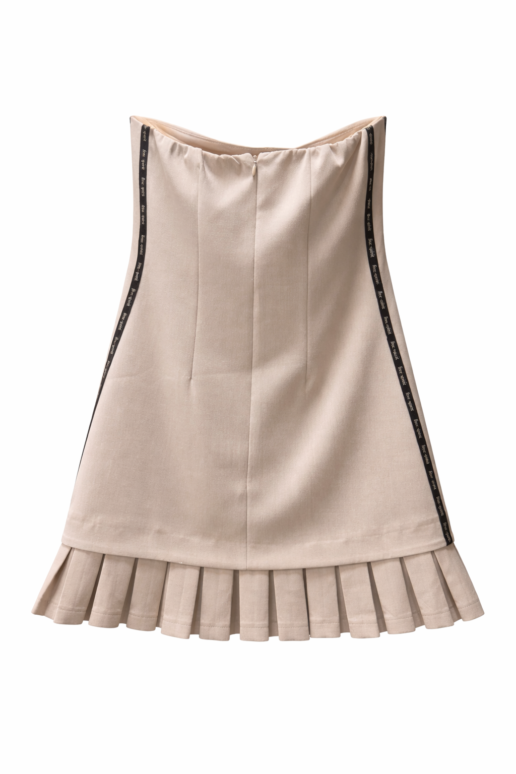 Free Spirit Beige Pleated Dress