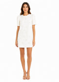 Feather Pearl Mini Dress white