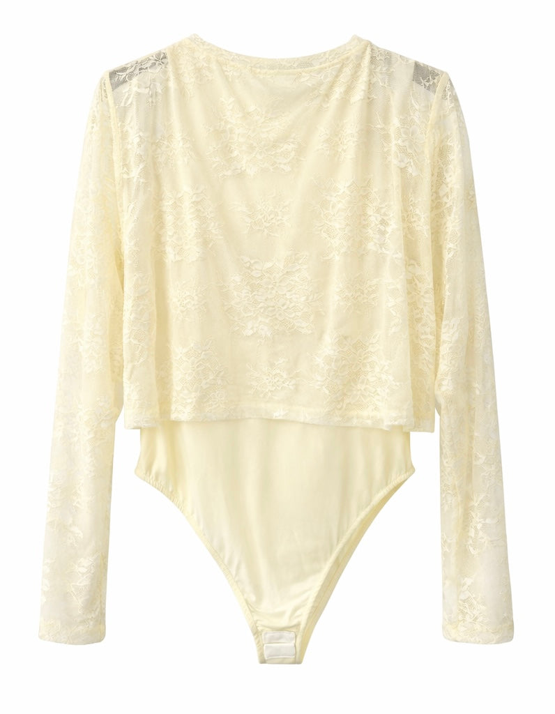 Lace Body Top - Blush pink , Yellow , White