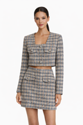Classic Tweed Cropped Jacket & Mini Skirt Set