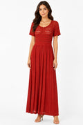 Crimson Crochet Knit Dress