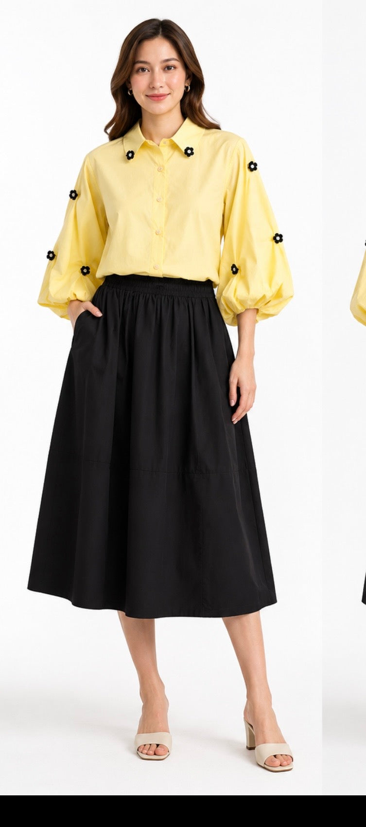 Classic Cotton Poplin Midi Skirt