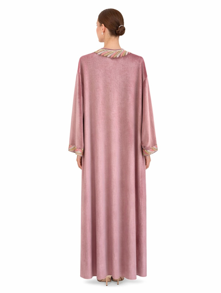 Dusty Rose Velvet Luxe Abaya