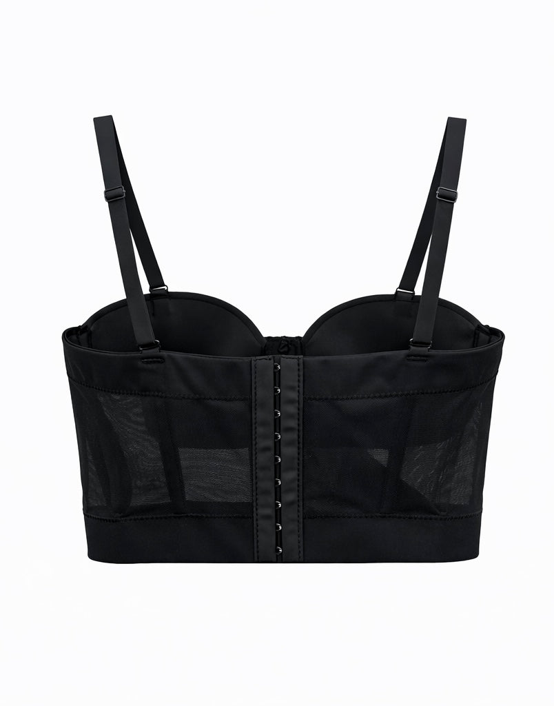 Black Structured Corset with Stud Embellishments