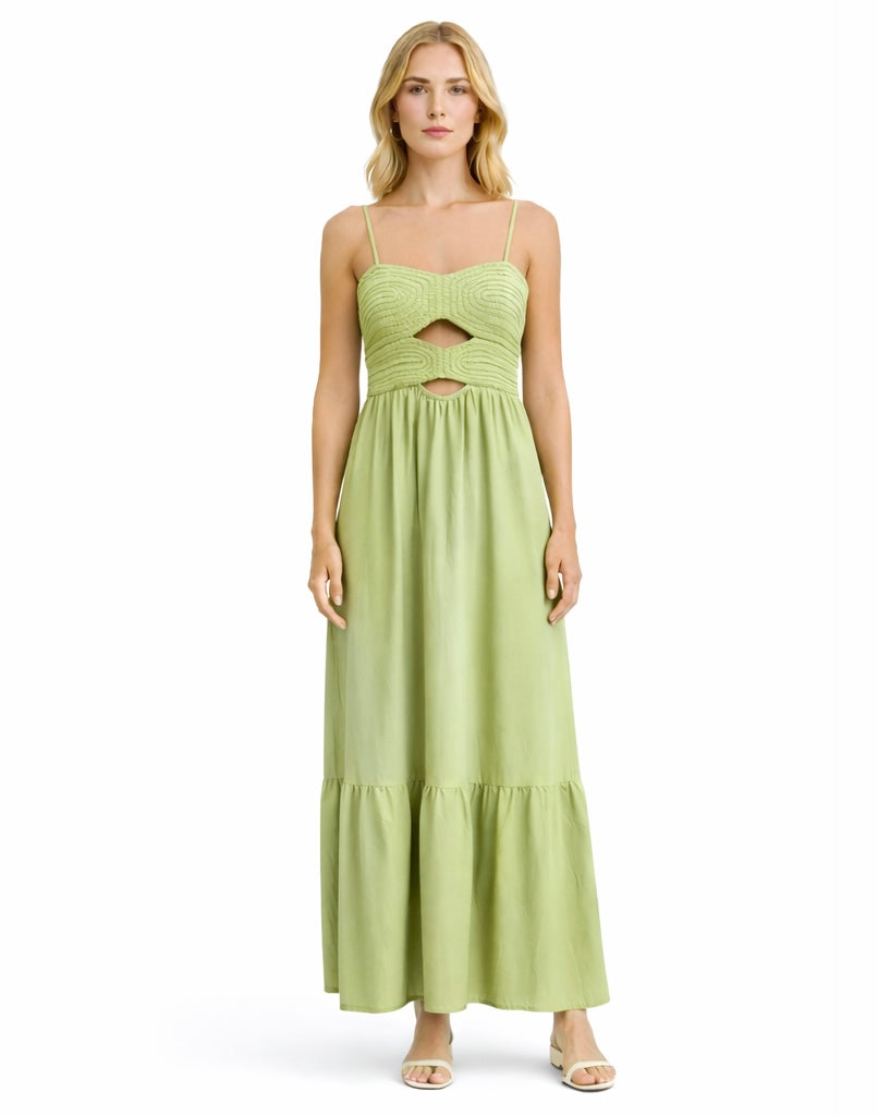 Elegant  Cutout Maxi Dress - Orange , black , white , Pistache , Light blue , light Pink