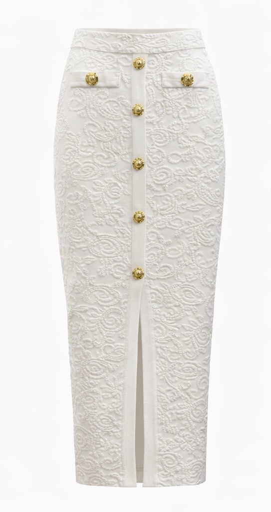 Luxury White Baroque Textured 3-Piece Set