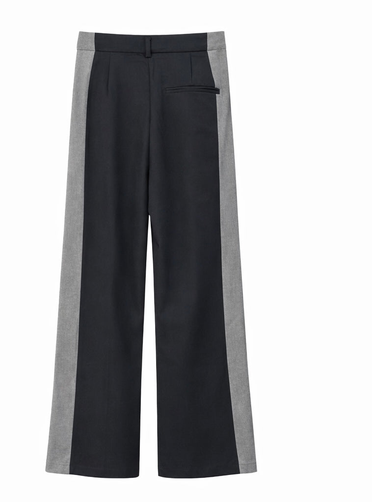 Wide-Leg Contrast Stripe Tailored Pants