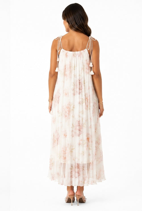 Blush Whisper Pleated Maxi Dress