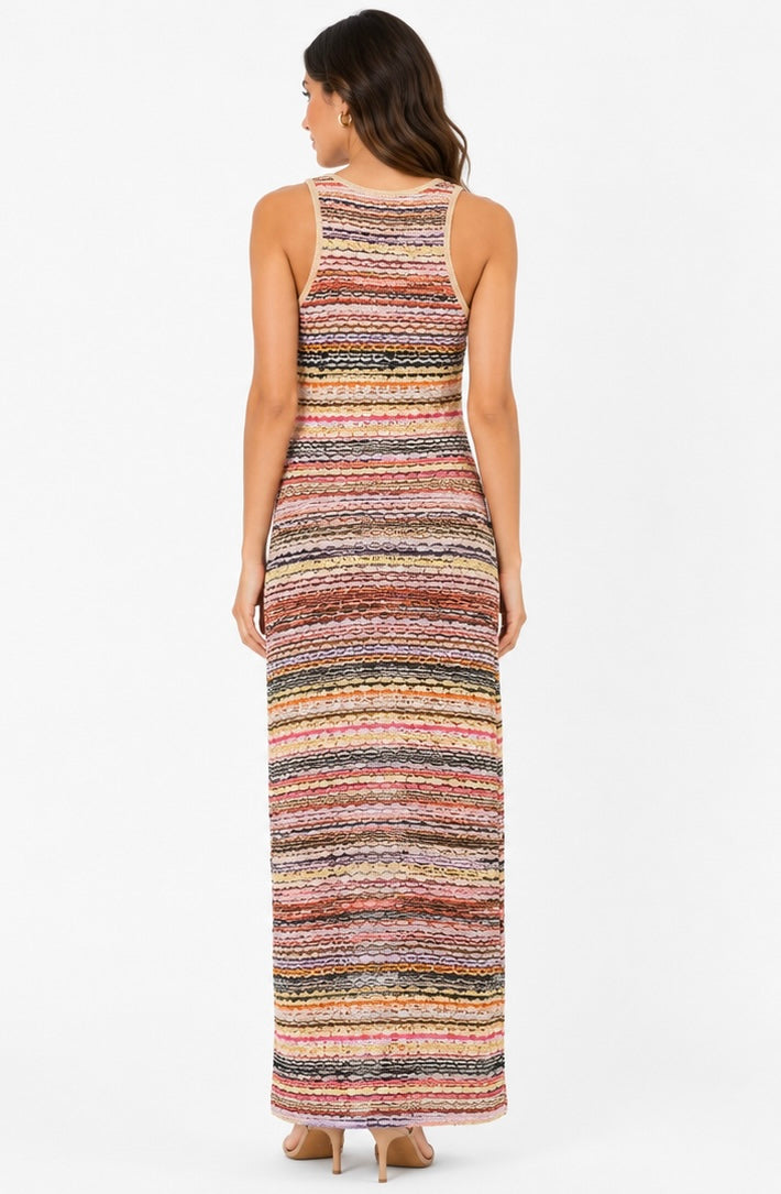 Sunset Stripe  Knit Maxi Dress