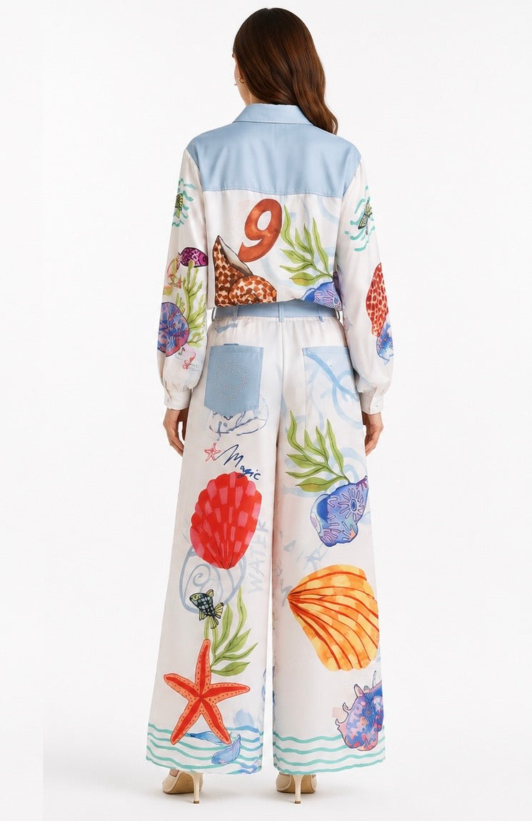 Seaside Dreams Shirt & Palazzo Set