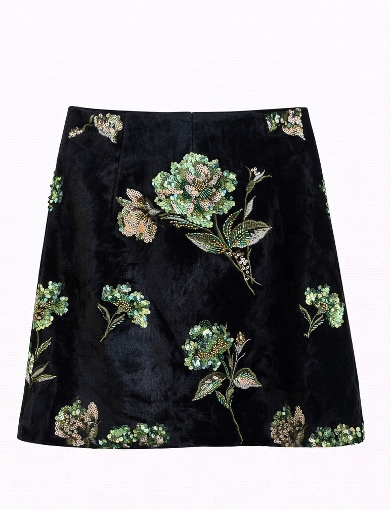 Floral Sequin Velvet Mini
