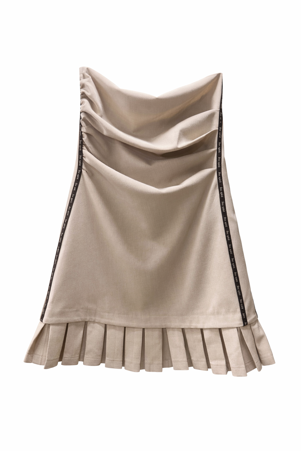 Free Spirit Beige Pleated Dress