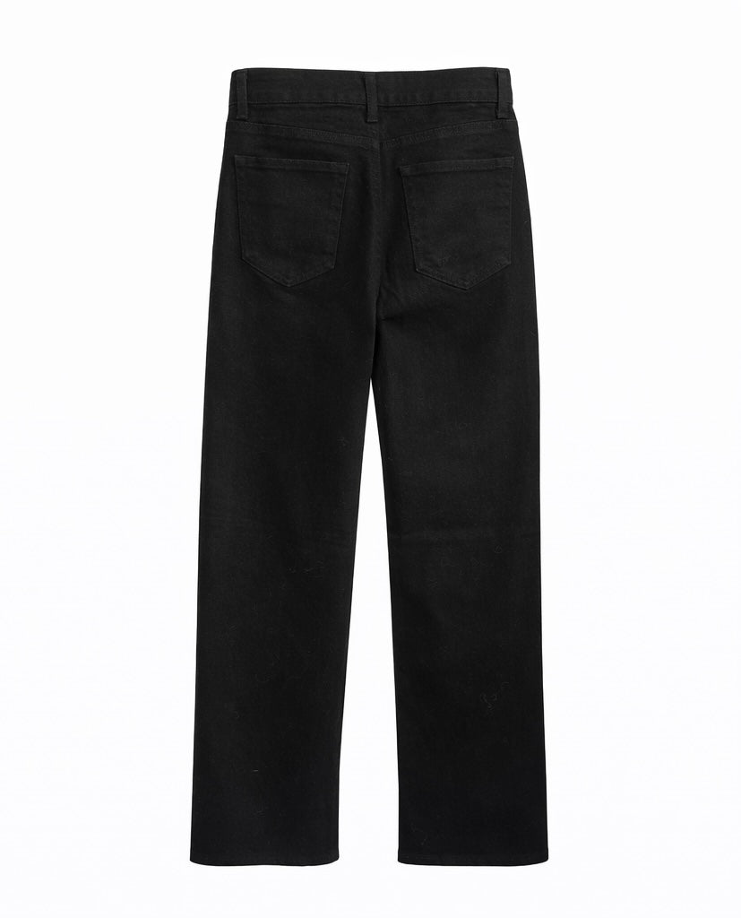 Wide Straight Black Denim